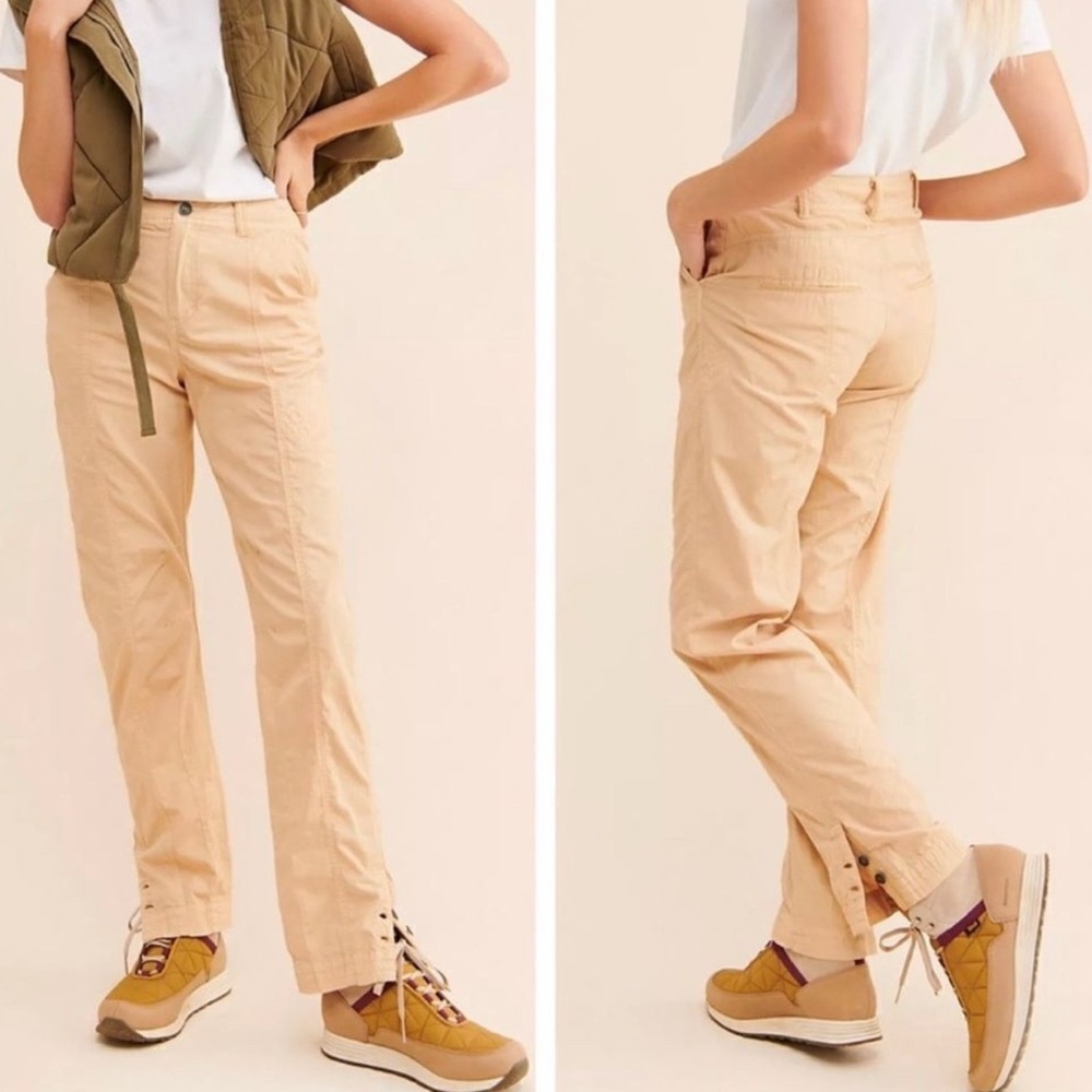 Free People Mid-Rise Lucid Dreams Cargo Straight Leg Cotton Track Pants 8 NEW